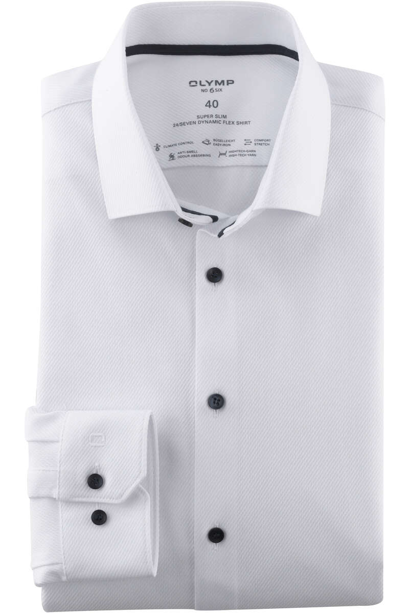 Olymp No. Six 24/Seven Dynamic Flex Super Slim shirt white, One Colour | Businesshemden.com