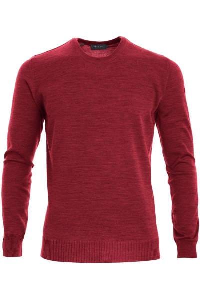MAERZ Strickpullover Classic Fit Rundhals rot, einfarbig