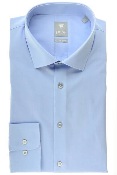 Pure Hemd - Extra Slim - hellblau, Einfarbig