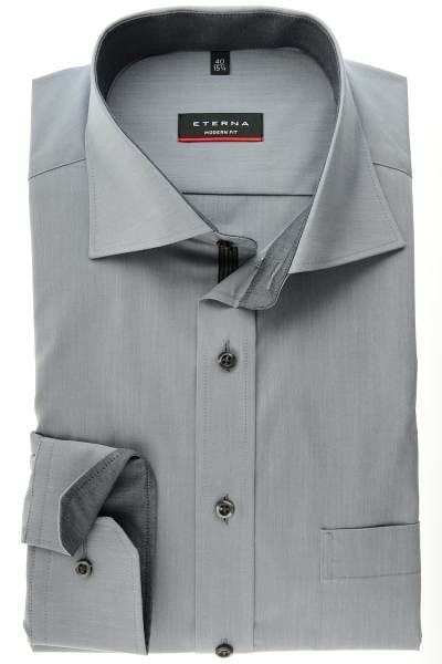 Eterna Hemd - Modern Fit - grau, Einfarbig