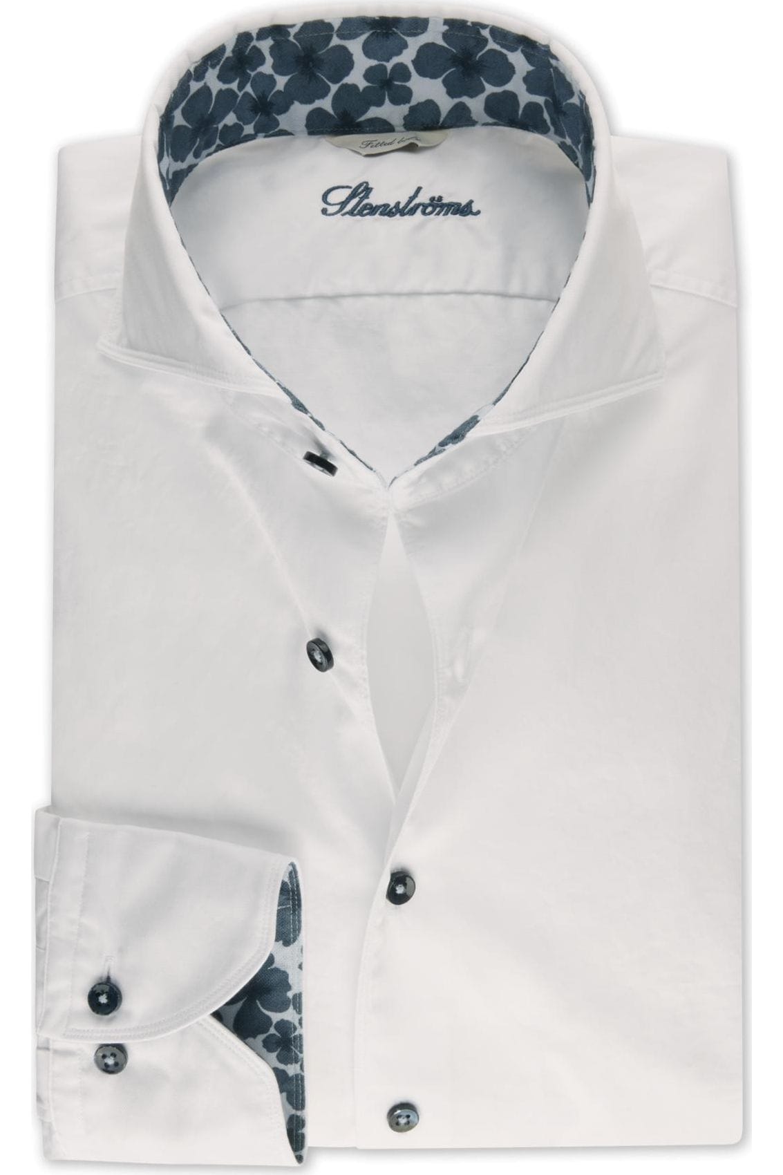 Stenströms Slimline Hemd weiss, Einfarbig XL