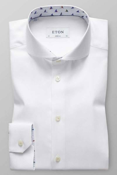Eton Super Slim Hemd weiss, Einfarbig