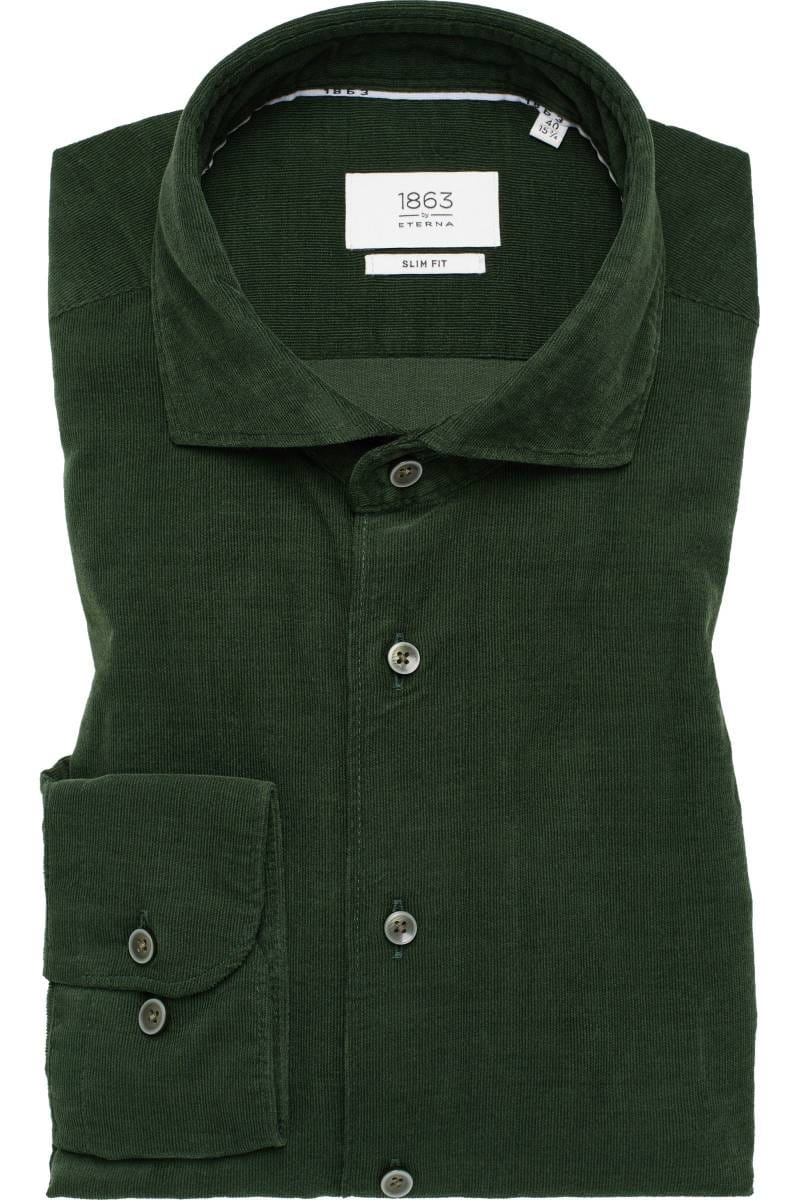 Profuomo corduroy regular fit overshirt groen