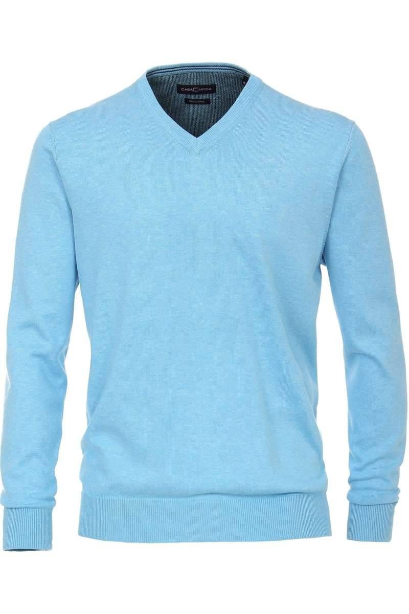 Casa Moda Strickpullover V-Auschnitt hellblau, einfarbig