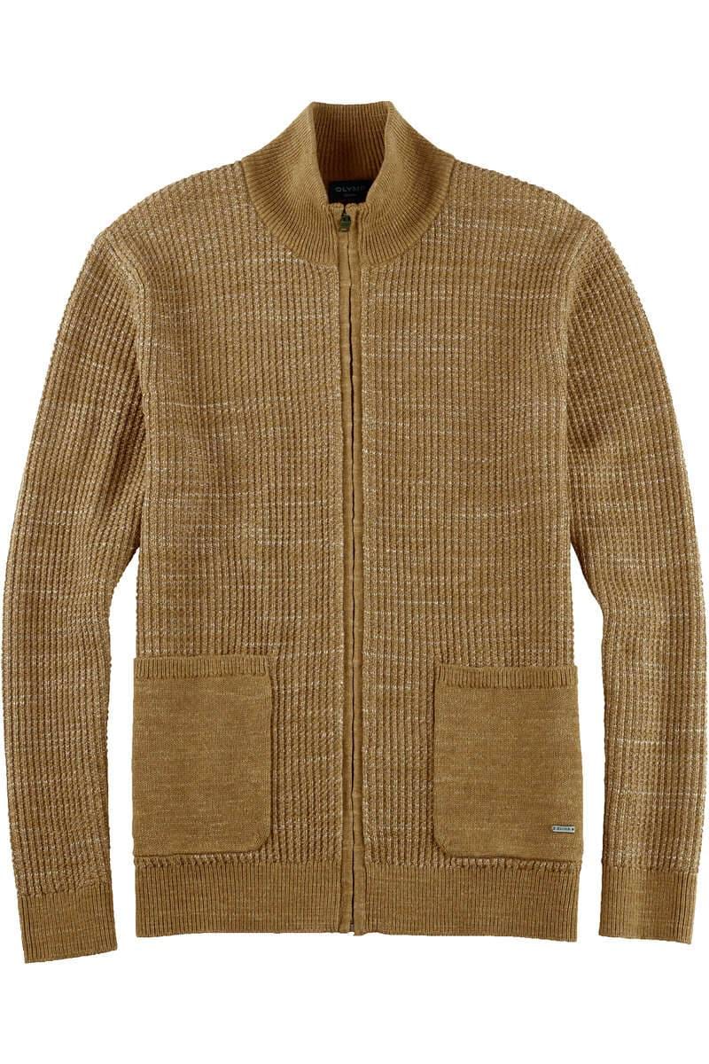 Herren Cardigan Olymp Cardigan OLYMP Knit Cardigan In Mottled