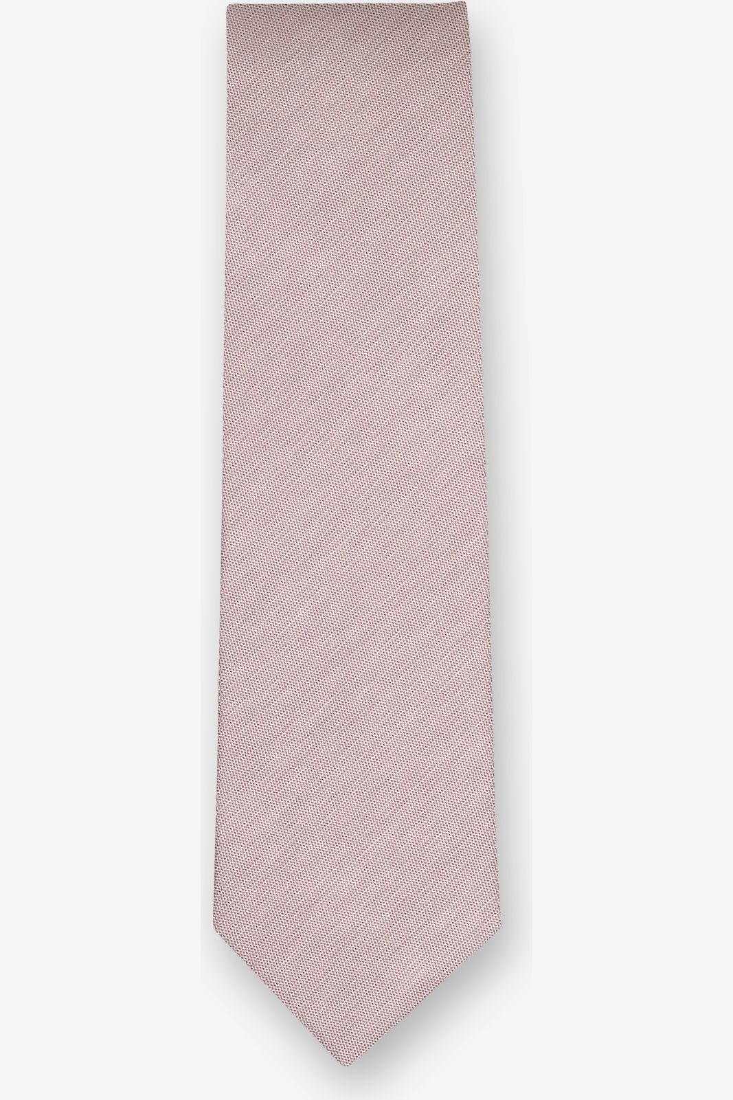 Cravate En Soie 100% – Beige Rosé Doublée 9,5 Cm – Style Vintage Neuf (sans étiquette)