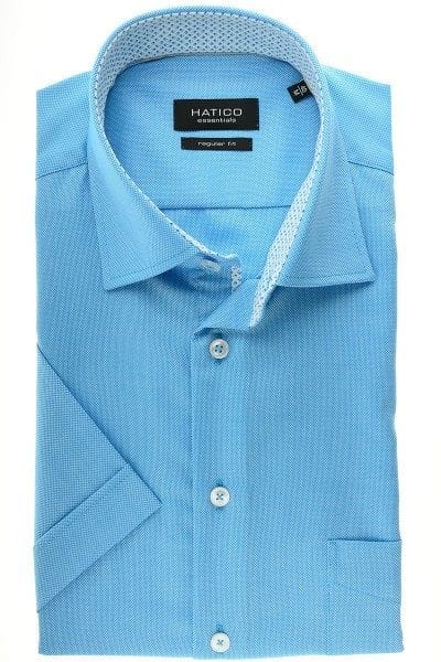 Hatico Hemd - Regular Fit - aqua, Einfarbig