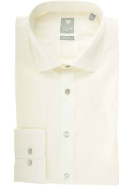 Pure Extra Slim Hemd beige, Einfarbig