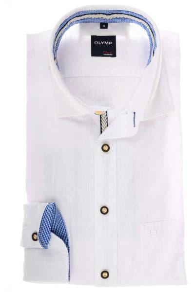 OLYMP Modern Fit Trachtenhemd weiss, Einfarbig