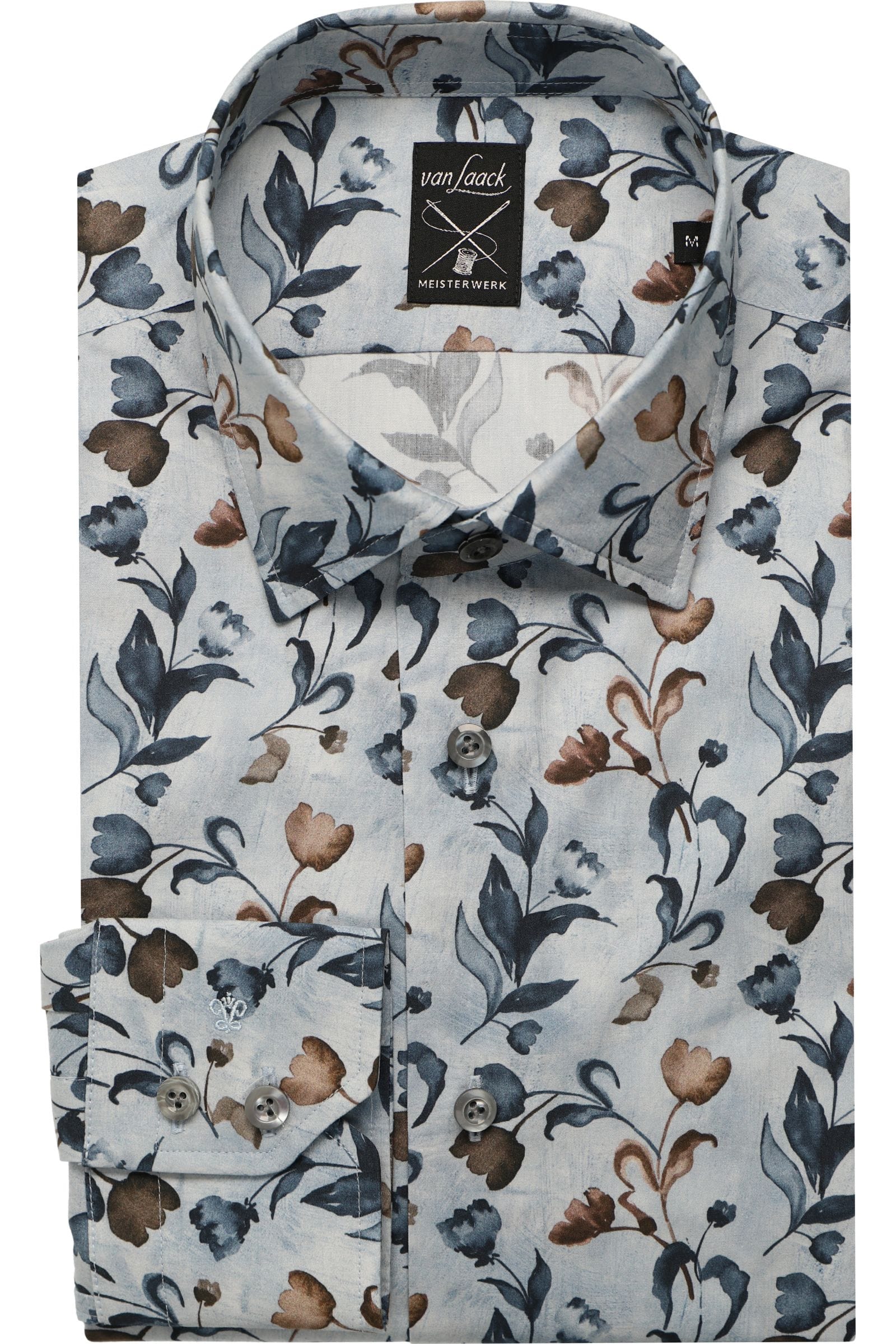 van Laack Tailor Fit Hemd blau, Blumen L