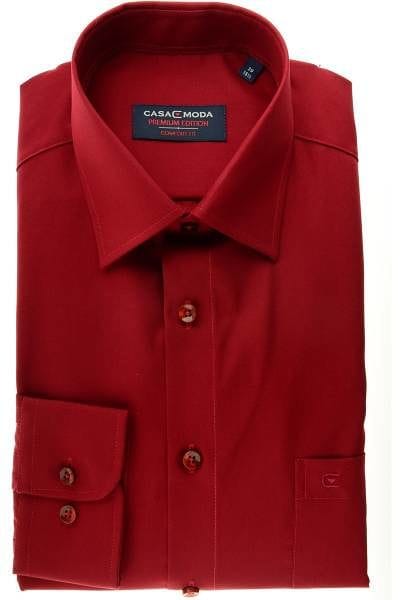 Casa Moda Hemd - Comfort Fit - bordeaux, Einfarbig