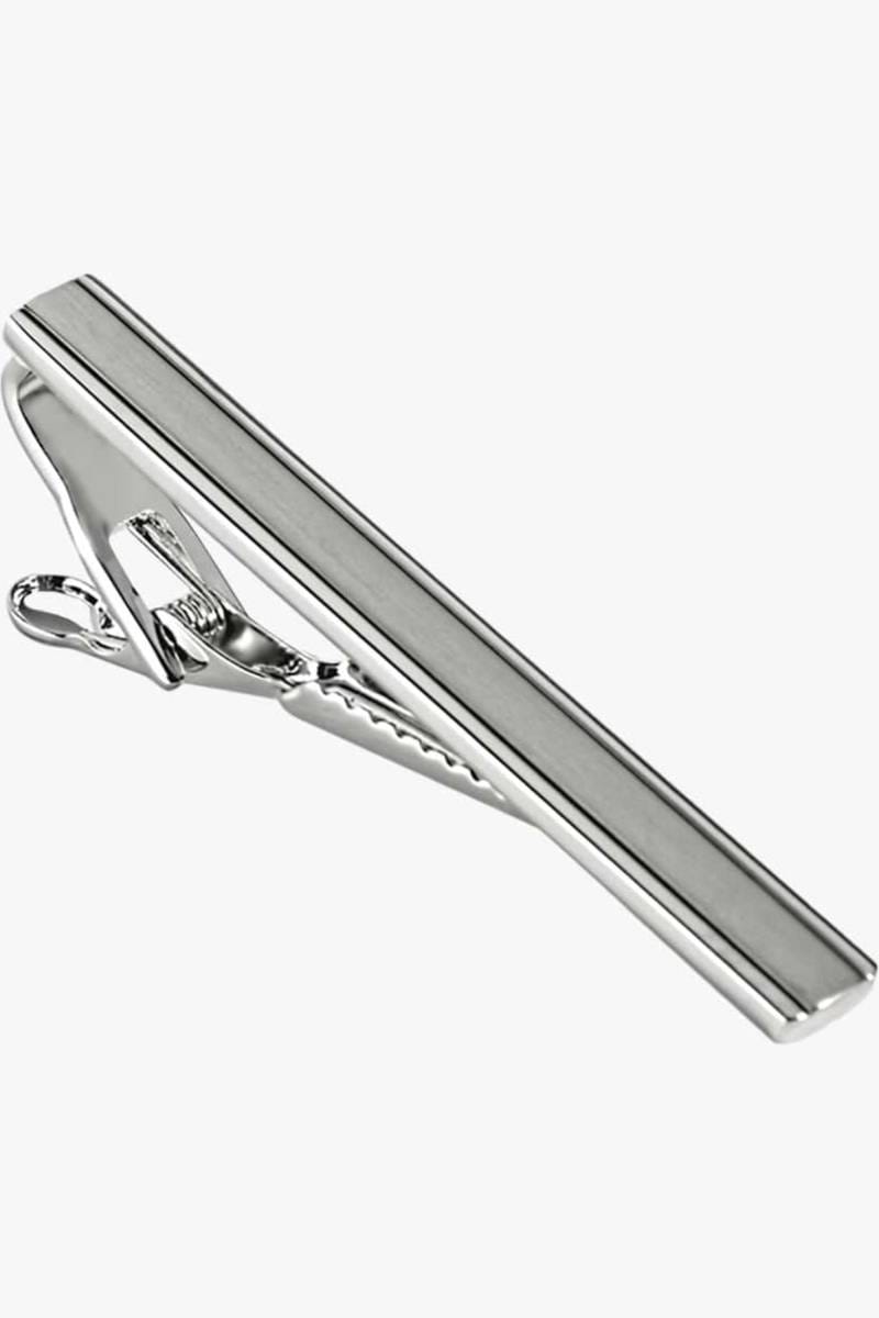 Épingle à Cravate En Croix Argentée Pour Homme - Bijou Personnalisable, Idéal Mariage, Noël, Cadeau Avec Boîte