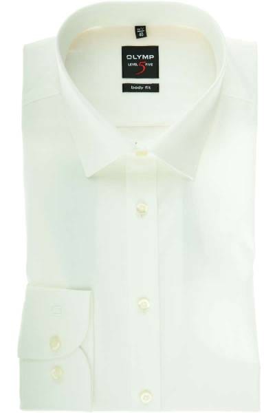 Olymp Level Five Body Fit Hemd beige, Einfarbig