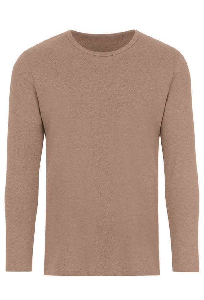TRIGEMA Slim Fit Longsleeve Rundhals camel, einfarbig M TRIGEMA Slim Fit Longsleeve Rundhals camel, einfarbig M