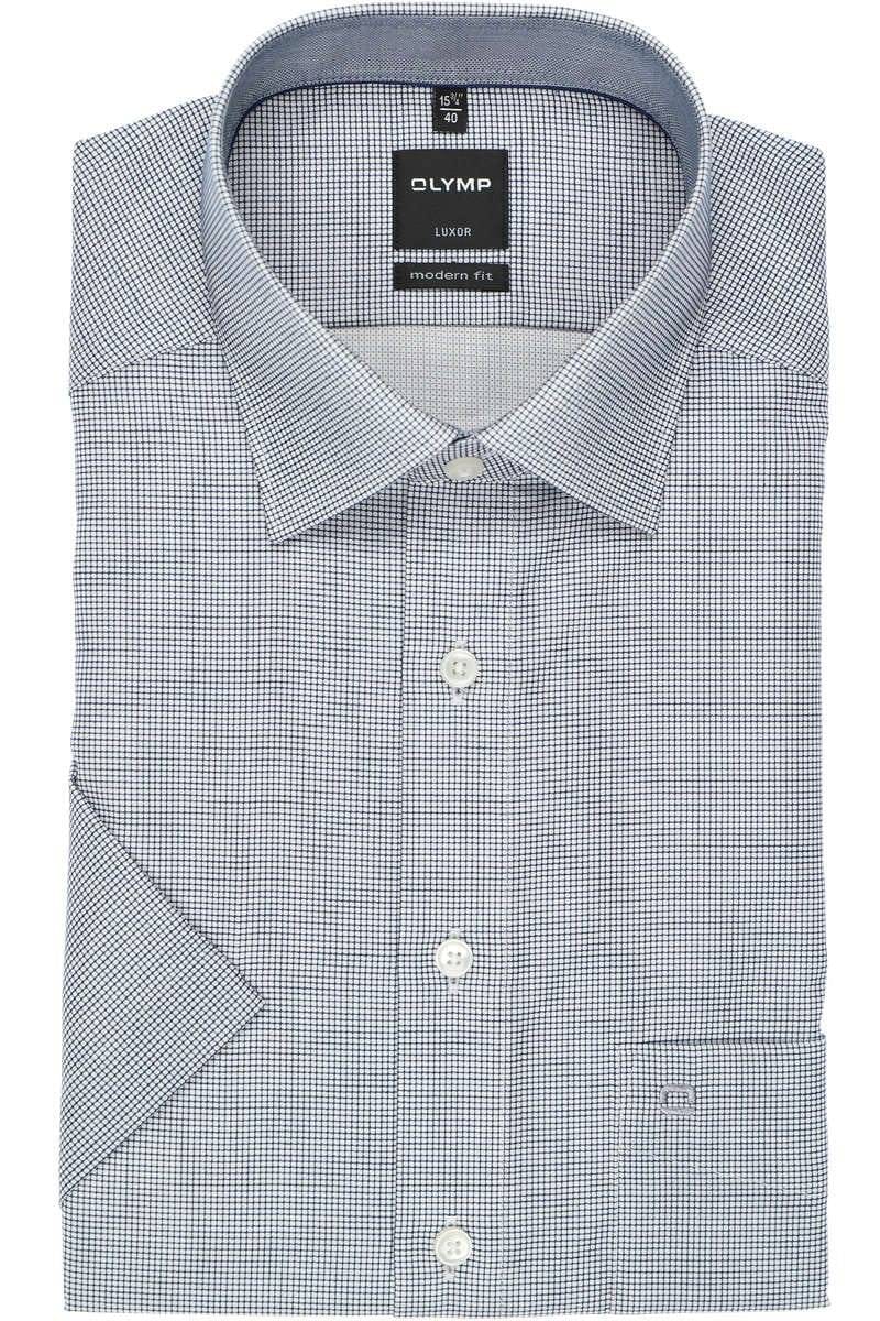 OLYMP Luxor Modern Fit Hemd marine/weiss, Gitterkaro