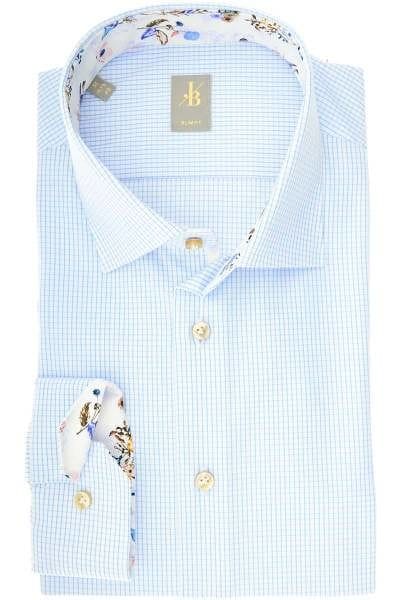 Jacques Britt Slim Fit Hemd blau/weiss, Kariert