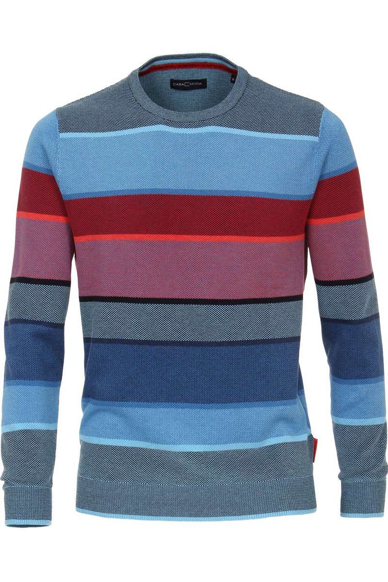 Casa Moda Strickpullover Rundhals blau/rot, gestreift Casa Moda Strickpullover Rundhals blau/rot, gestreift