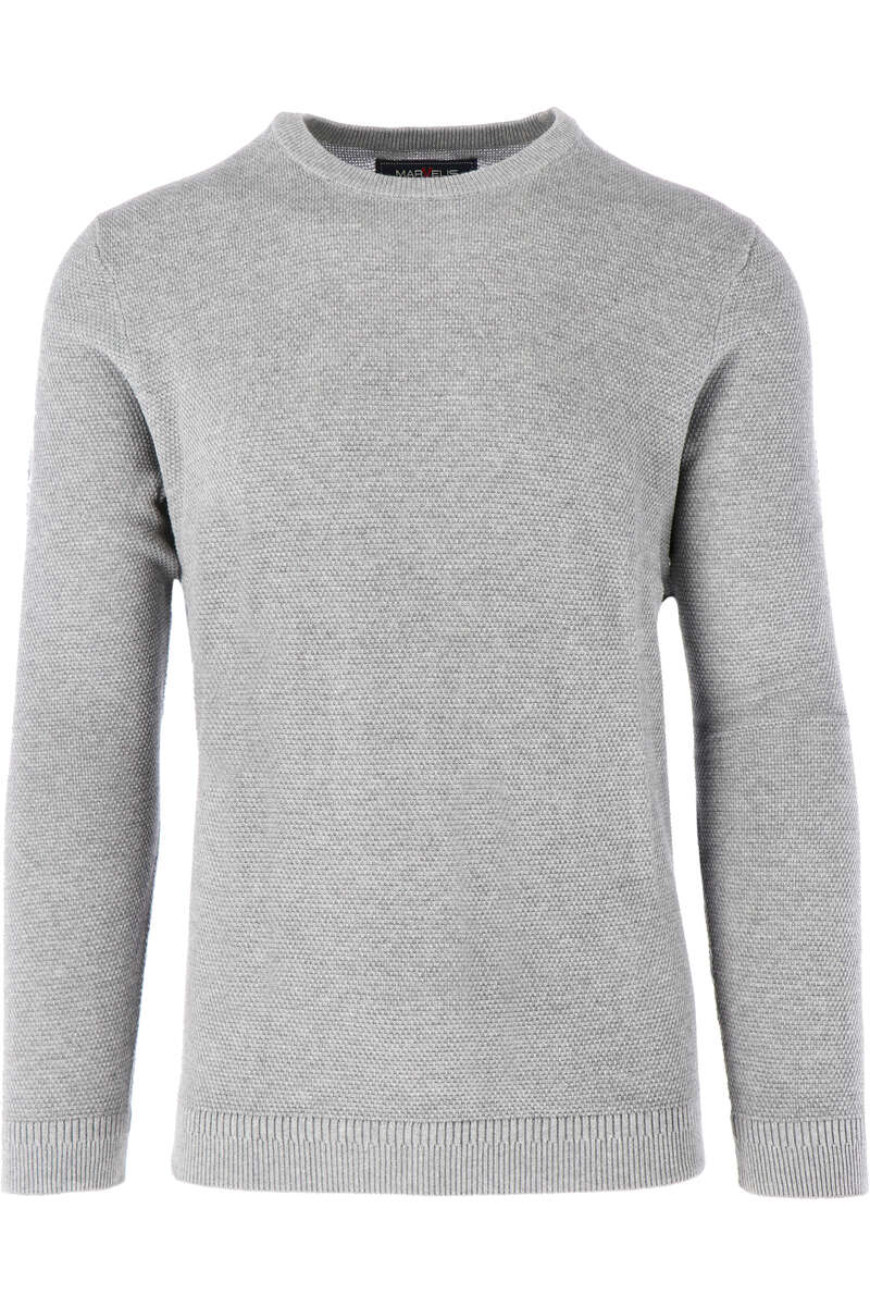 Marvelis Modern Fit Strickpullover Rundhals grau, einfarbig M Marvelis Modern Fit Strickpullover Rundhals grau, einfarbig M