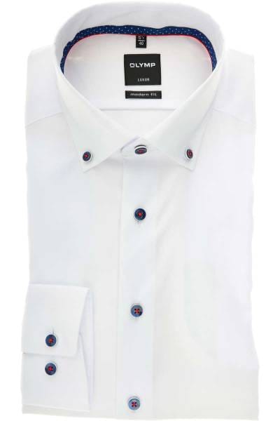 OLYMP Luxor Modern Fit Hemd weiss, Einfarbig