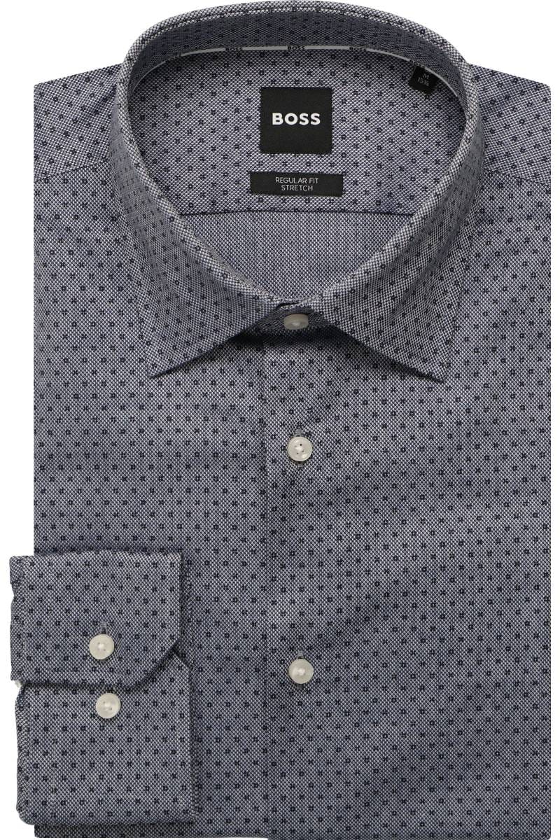 boss regular fit dress shirt BOSS Men's Kent Sharp Fit Cotton Dress Shirt - Black