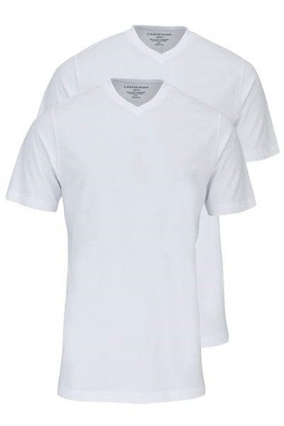 Casa Moda T-Shirt - V-Ausschnitt - weiss, Einfarbig