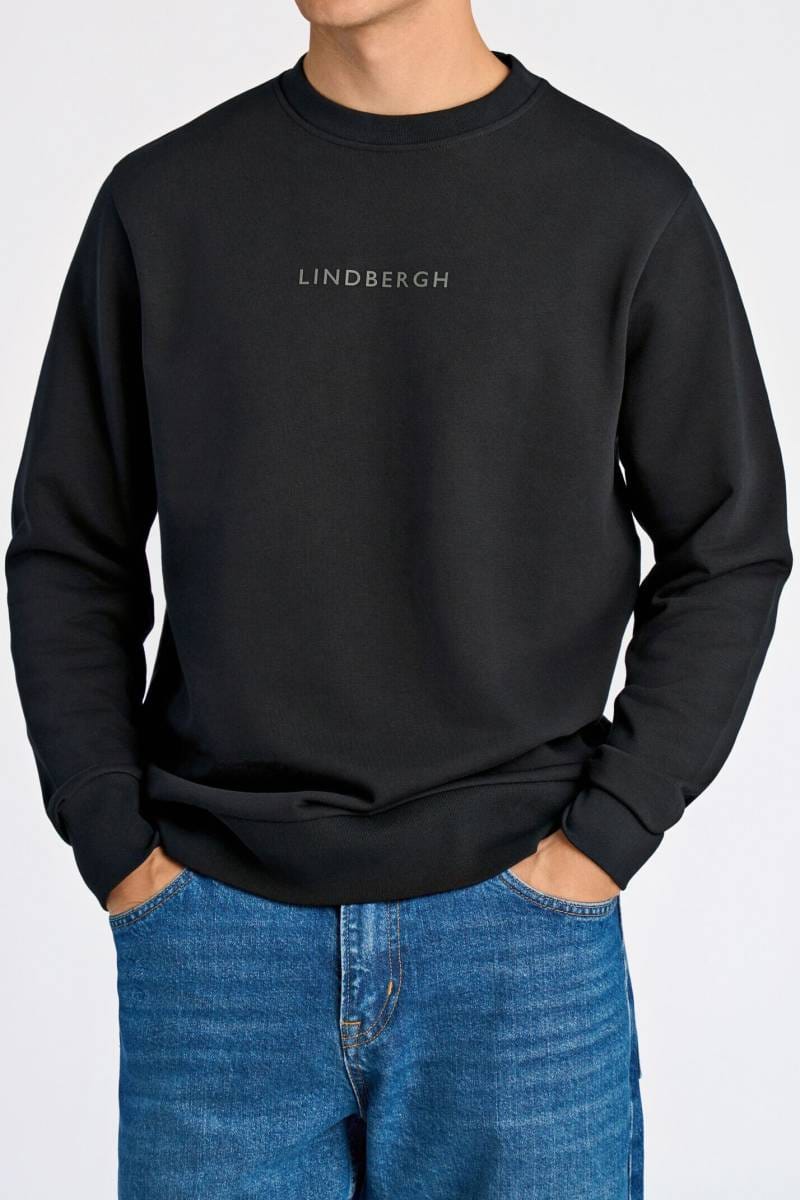 Lindbergh Relaxed Fit Sweatshirt schwarz, Einfarbig