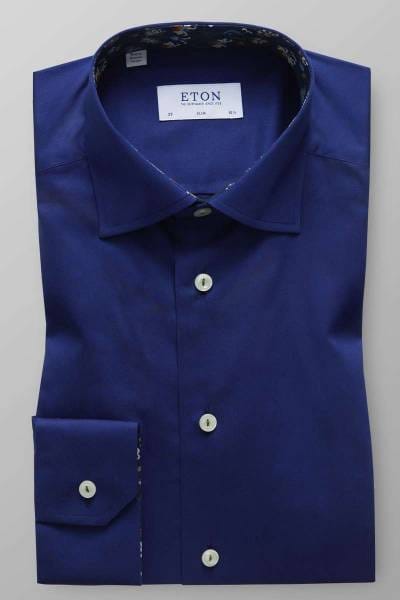 ETON Slim Fit Hemd dunkelblau, Einfarbig
