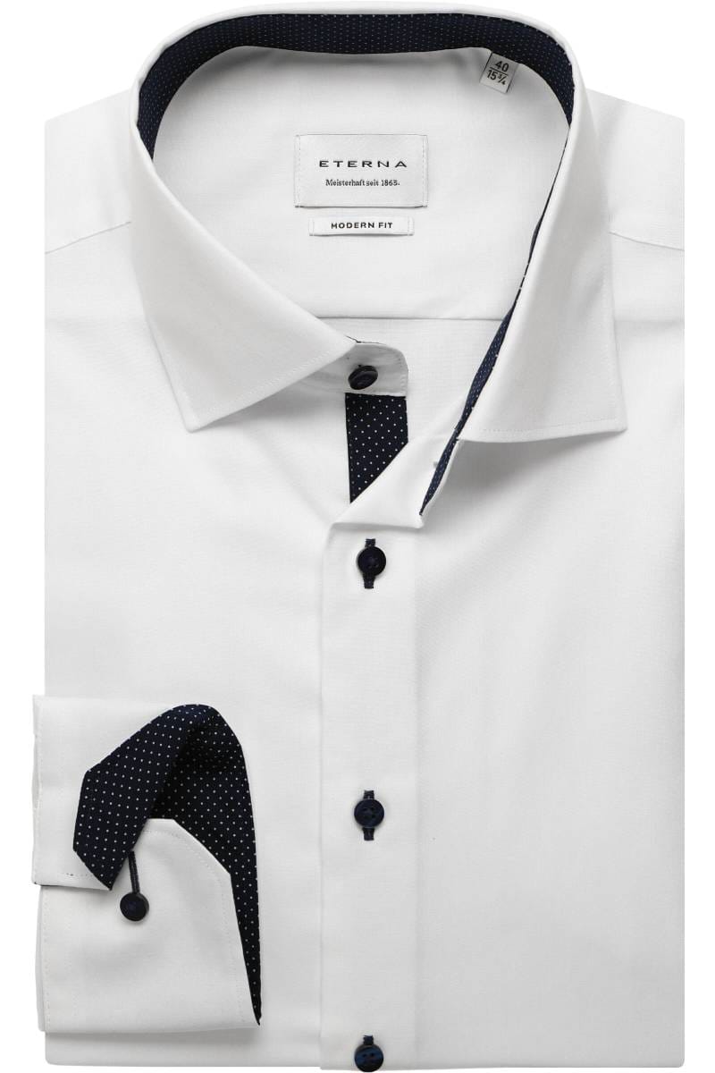 ETERNA Uomo Poplin Shirt Modern Fit 1/1 Dark Blue 45_H_1/1