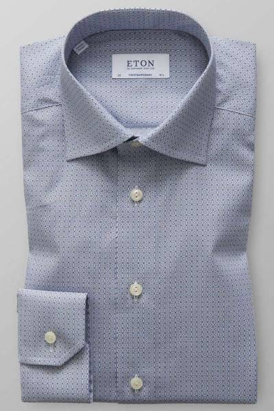 ETON Contemporary Fit Hemd blau/weiss, Gemustert
