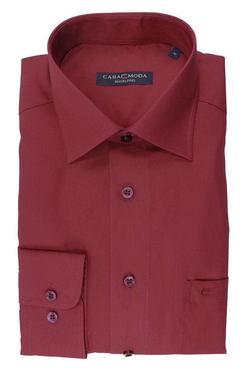 Casa Moda Hemd - Regular Fit - bordeaux, Einfarbig