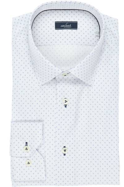 van Laack Slim Fit Hemd marine/weiss, Gemustert