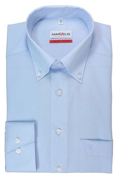 Marvelis Hemd - Comfort Fit - bleu, Einfarbig