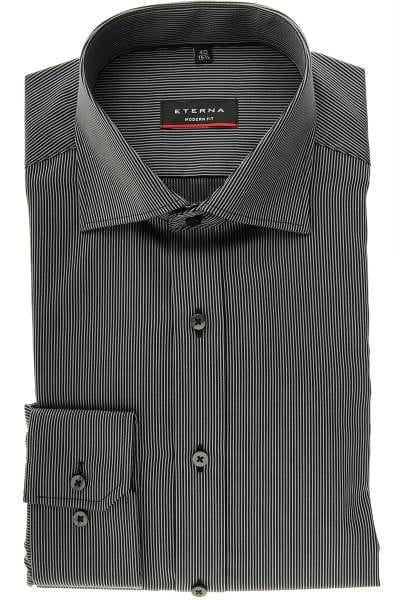 Eterna Hemd - Modern Fit - anthrazit, Feinstreifen