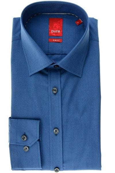 Pure Hemd - Slim Fit - petrol, Einfarbig