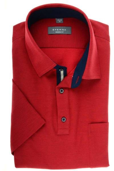 ETERNA Modern Fit Poloshirt weinrot, Einfarbig