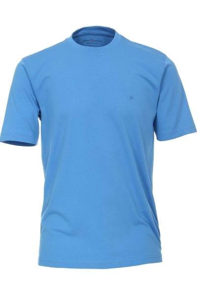 Casa Moda T-Shirt Rundhals mittelblau, einfarbig