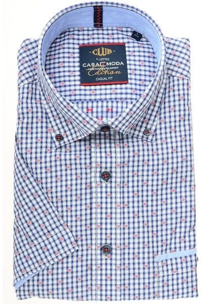 Casa Moda Hemd - Casual Fit - blau/rot/weiss, Kariert