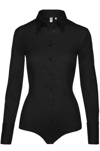 Seidensticker Slim Fit Bluse schwarz, Einfarbig