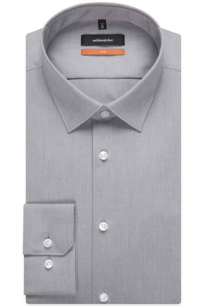 Seidensticker Hemd - Slim Fit - grau, Einfarbig