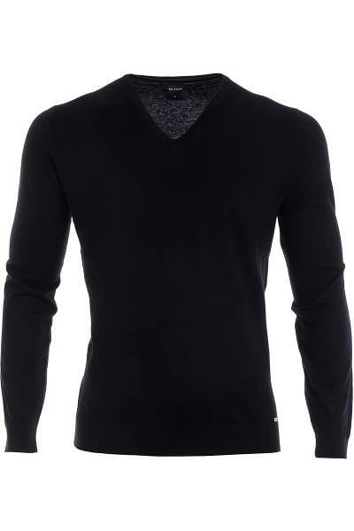 Olymp Strick - V-Ausschnitt Pullover - Seide/Kaschmir - schwarz