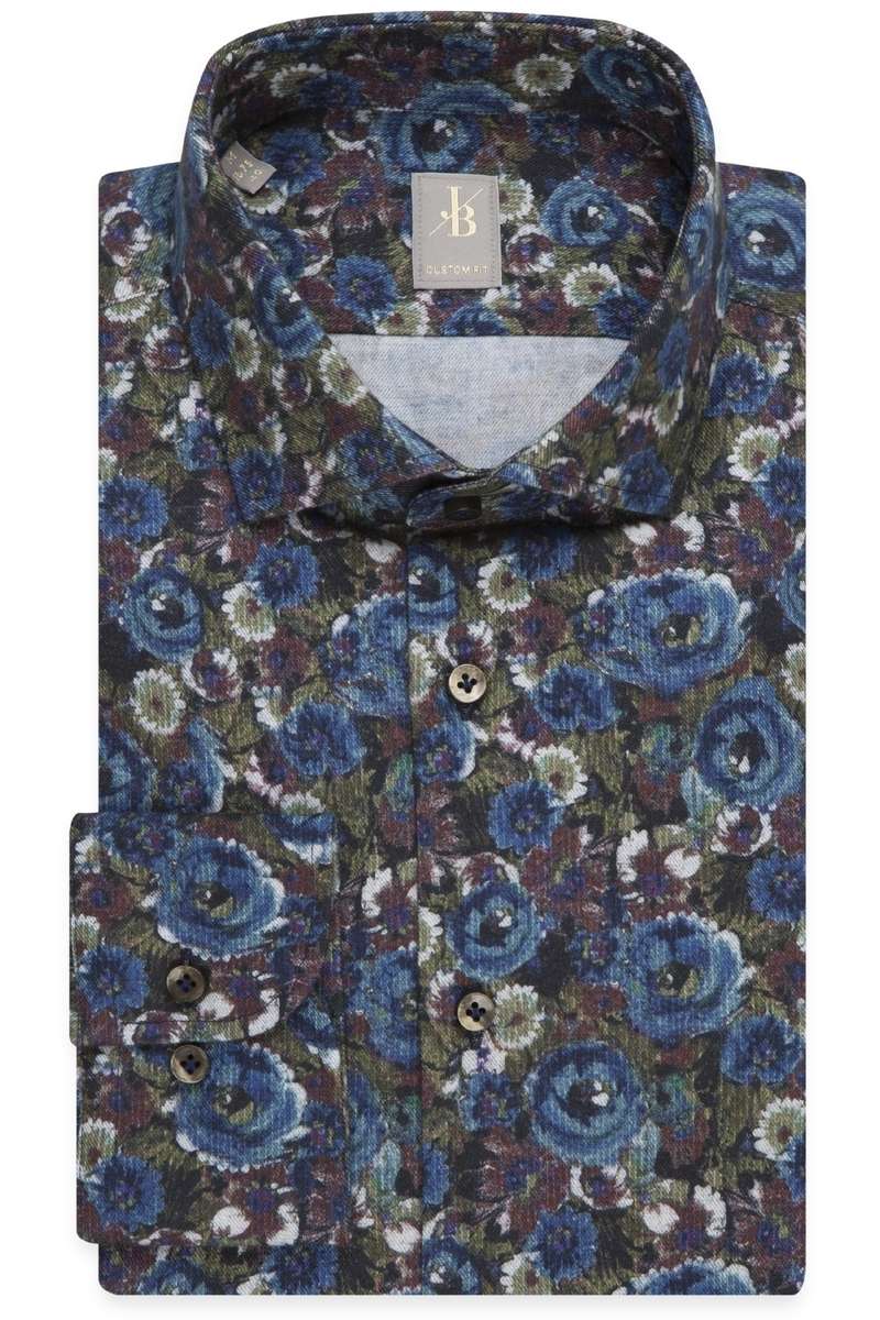 Jacques Britt Custom Fit Hemd blau/grün, Gemustert 40 - M Jacques Britt Custom Fit Hemd blau/grün, Gemustert 40 - M