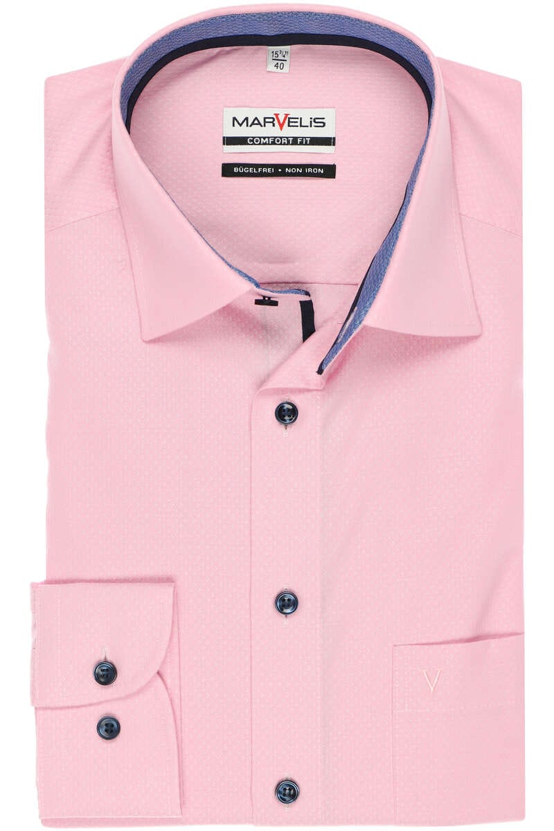 Hochwertiges Marvelis Comfort Fit Hemd in der Farbe rose, Faux-uni. Der ...