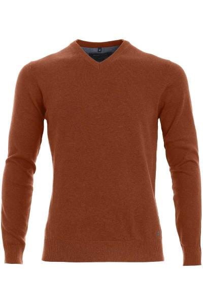 Marvelis Strickpullover V-Ausschnitt rotbraun, einfarbig