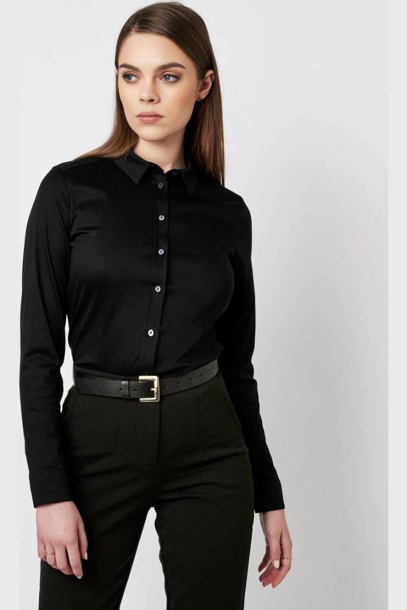 Desoto Slim Fit blouse black, One Colour