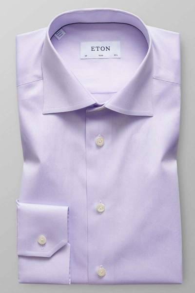 ETON Slim Fit Hemd flieder, Einfarbig