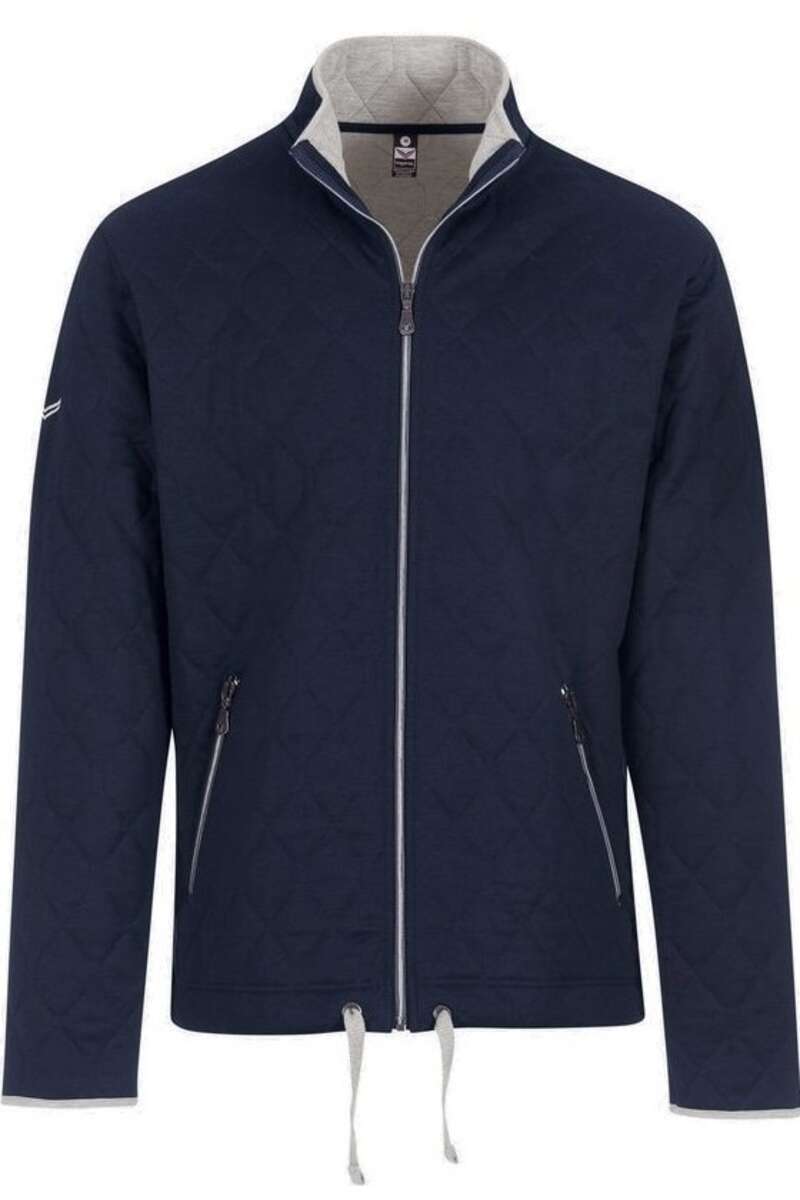 TRIGEMA Comfort Fit Sweatjacke Stehkragen navy, einfarbig M TRIGEMA Comfort Fit Sweatjacke Stehkragen navy, einfarbig M