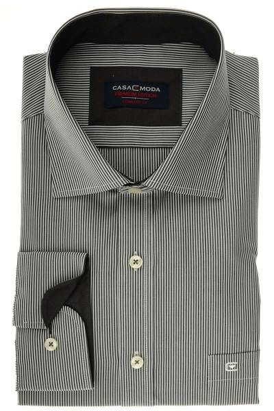 Casa Moda Hemd - Comfort Fit - schwarz/weiss, Gestreift