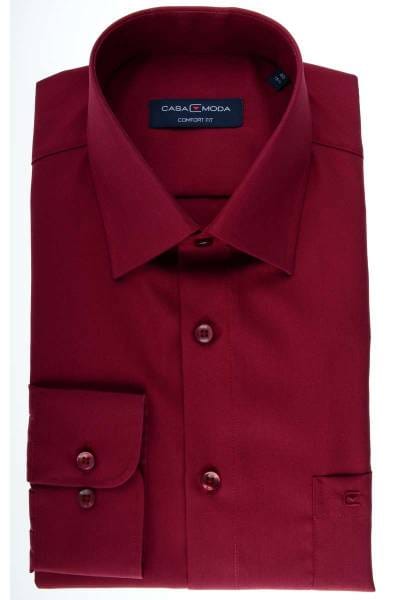 Casa Moda Comfort Fit Hemd bordeaux, Einfarbig
