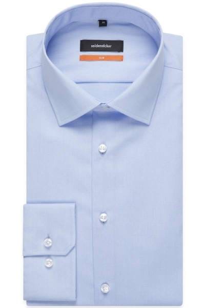 Seidensticker Hemd - Slim Fit - blau, Einfarbig