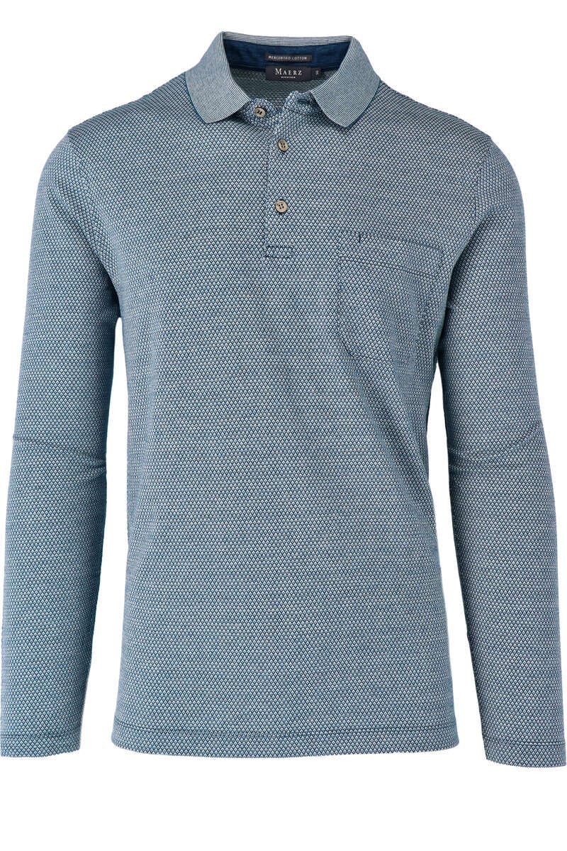 Maerz Modern Fit Sweatshirt Polokragen blau/weiss, gemustert 50 Maerz Modern Fit Sweatshirt Polokragen blau/weiss, gemustert 50